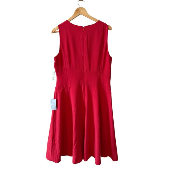 Eliza J Modest Sleeveless Spring Sheath Dress Poppy Red 16 - Picture 4 of 7